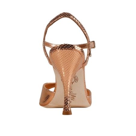 PERLA RAME PITONCINO PUNTA LARGA Tacco 9 cm SCARPE IN