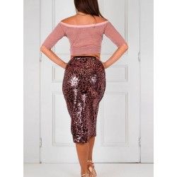 Set Skirt Tubino Spacco Paillettes Option 11 + Top Maglietta