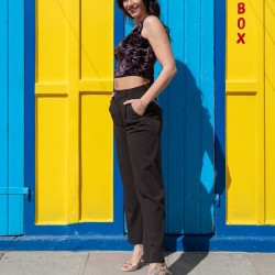 Completo Pantalone 010 Simona Colore Marrone Option 3 + Top Alba Option 7 RossaSpina 3 - WEAR & MORE