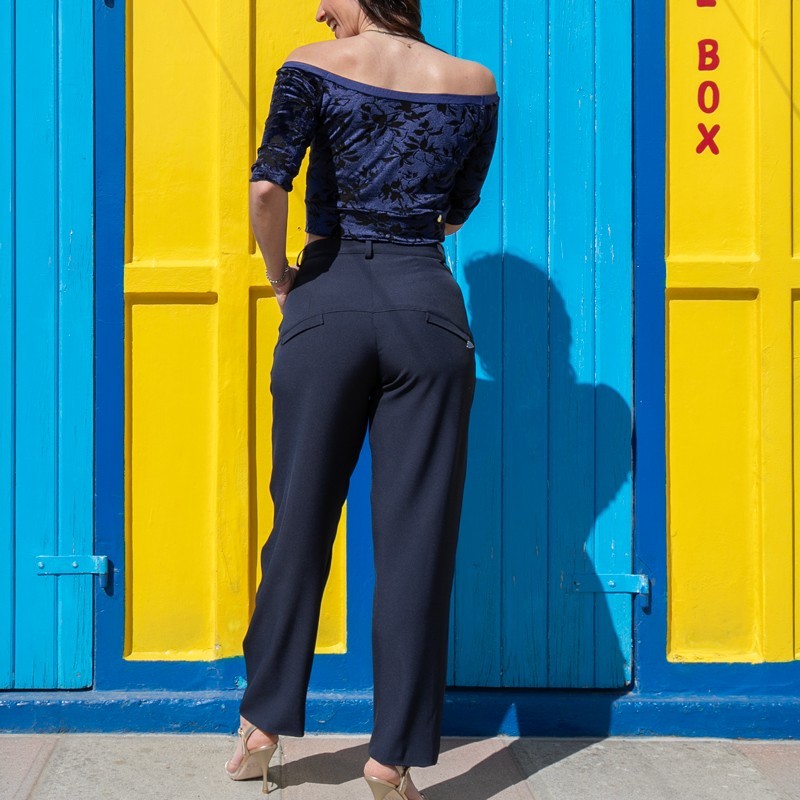 Set Trousers 010 Simona Colore Blu Option 2 + Top Maglietta Option 120 Rossaspina 2 - WEAR & MORE