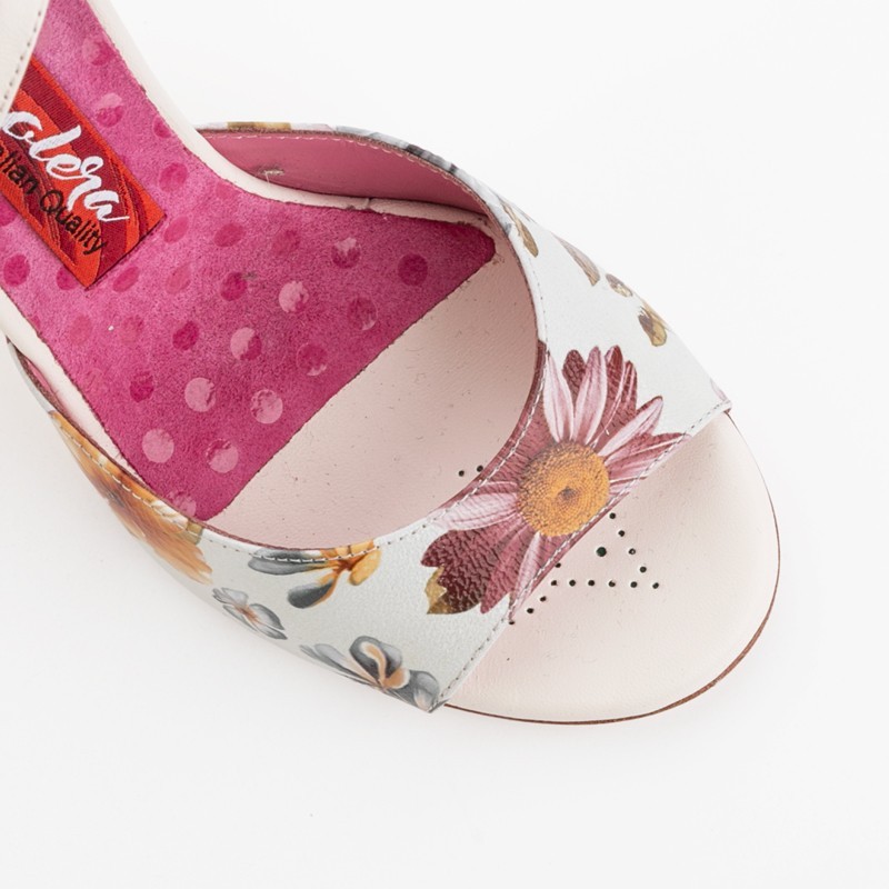 Scarpe da Tango ROSSANA BIANCO FIORI CL Tacco 9 cm – Tangolera Shoes | WearAndMore