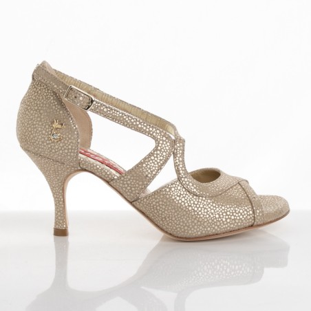 ELISA CAMOSCIO BEIGE PUNTINO Heel 7 cm  PRE-ORDER