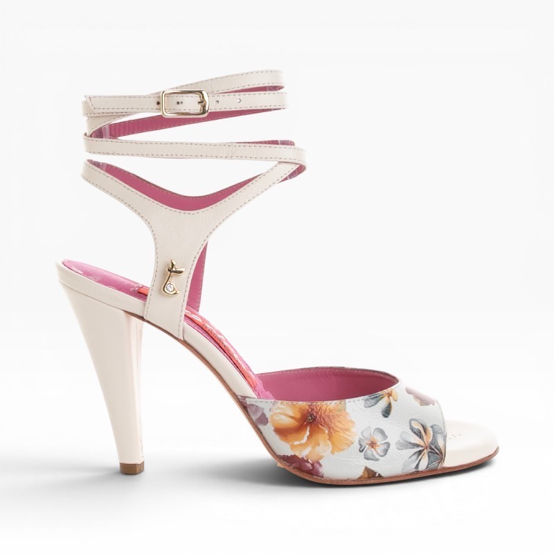 Scarpe da Tango ROSSANA BIANCO FIORI CL Tacco 9 cm – Tangolera Shoes | WearAndMore