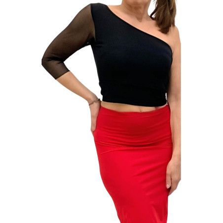 Top Maglietta Monospalla Option 101 RossaSpina 1 - WEAR & MORE 